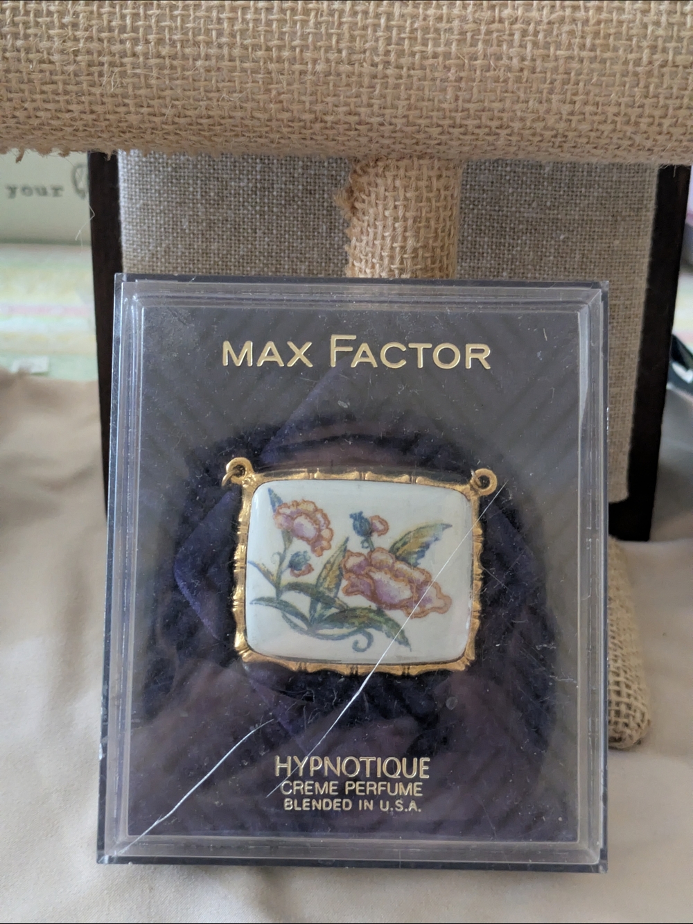 Max Factor Hypnotique Floral Pendant Necklace - Gold & Multicolor 1950-1960 Vtg
